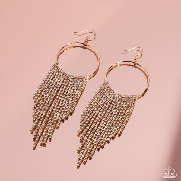 Paparazzi-Streamlined Shimmer - Gold Earring