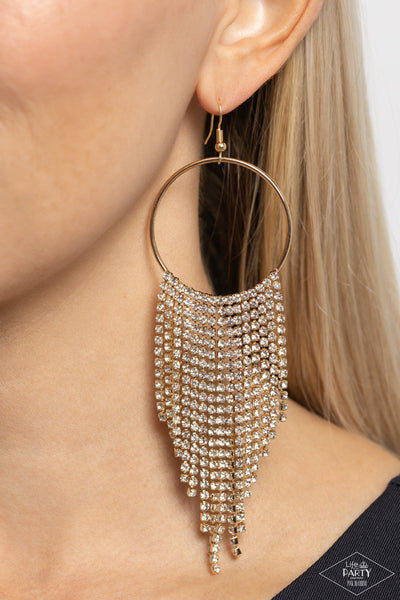 Paparazzi-Streamlined Shimmer - Gold Earring