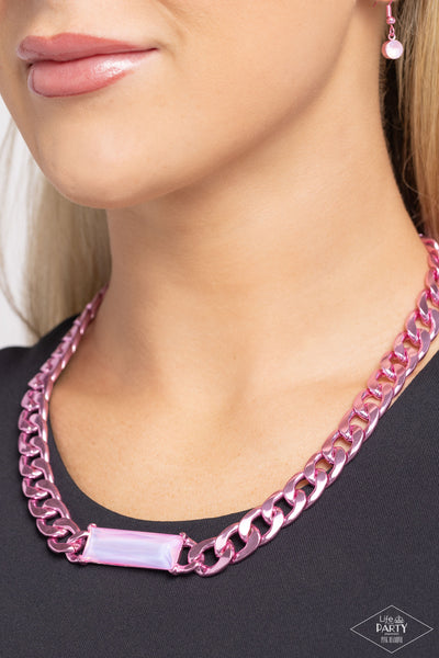 Paparazzi-Urban Royalty - Pink Necklace