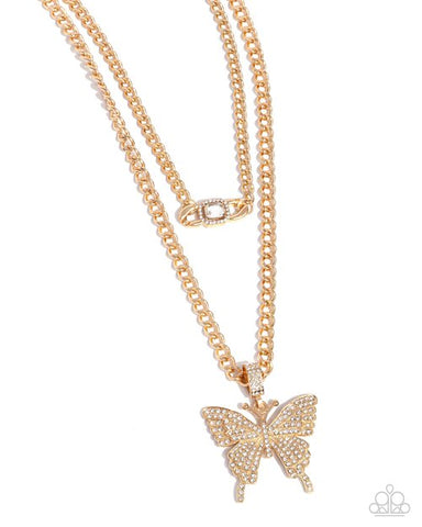 Paparazzi-Aerial Arrangement- Gold Necklace