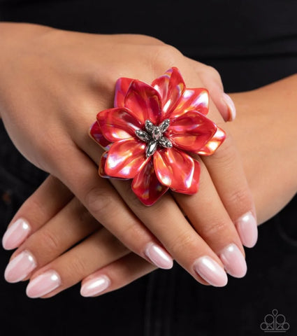 Paparazzi-Platonic Petals - Red Ring