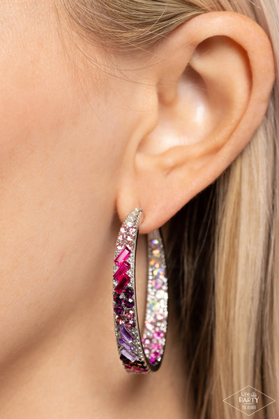 Paparazzi-Glitzy By Association - Multi Hoop Earring