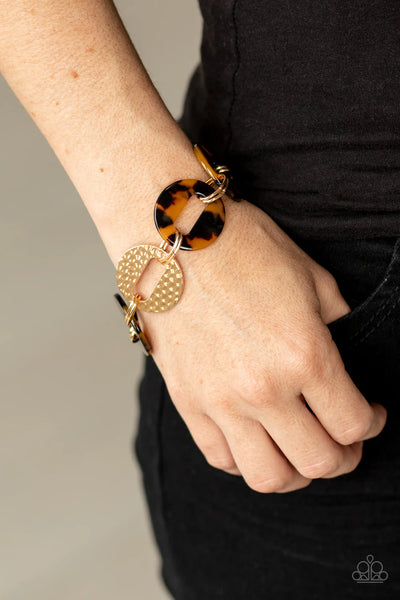 Paparazzi-Retro Recharge - Brown Bracelet