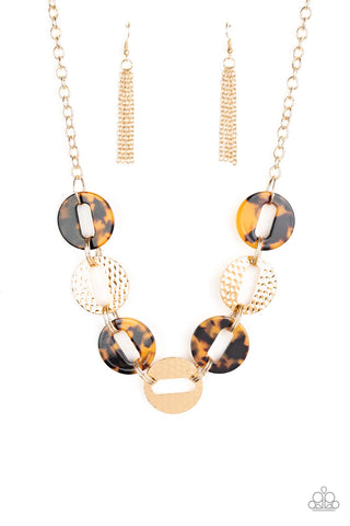 Paparazzi-Retro Retrograde - Brown Necklace