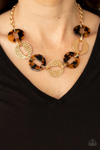 Paparazzi-Retro Retrograde - Brown Necklace