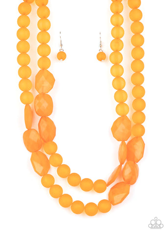 Paparazzi-Arctic Art - Orange Necklace