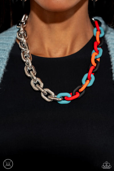 Paparazzi-SOLD AS A SET ONLY-Contrasting Couture - Black (Choker) Necklace & Bracelet Set
