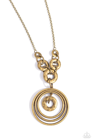 Paparazzi-High HOOPS - Brass Necklace