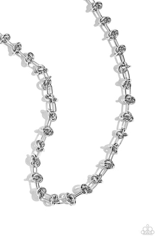 Paparazzi-Knotted Kickoff - Silver Necklace