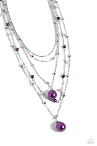 Paparazzi-SASS with Flying Colors - Purple Necklace Set