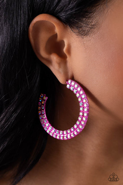 Paparazzi-Flawless Fashion - Pink Earring
