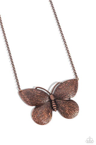 Paparazzi-DRAWN to the Wind - Copper Necklace