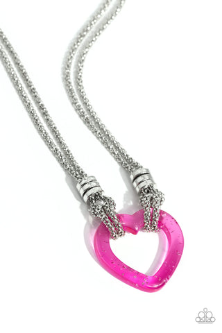 Paparazzi-Lead with Your Heart - Pink Necklace
