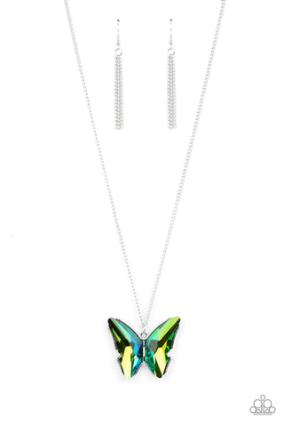 Paparazzi-The Social Butterfly Effect - Green Necklace