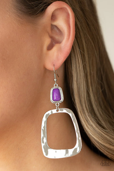 Paparazzi-Material Girl Mod - Purple Earring