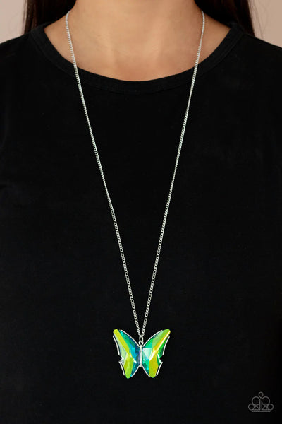 Paparazzi-The Social Butterfly Effect - Green Necklace